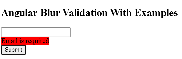 Angular reactive form validation updateOn blur example
