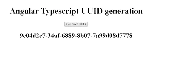 Angular typescript UUID example