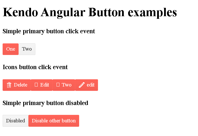 Angular  Kendo button Example