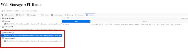 Webstorage Firefox test