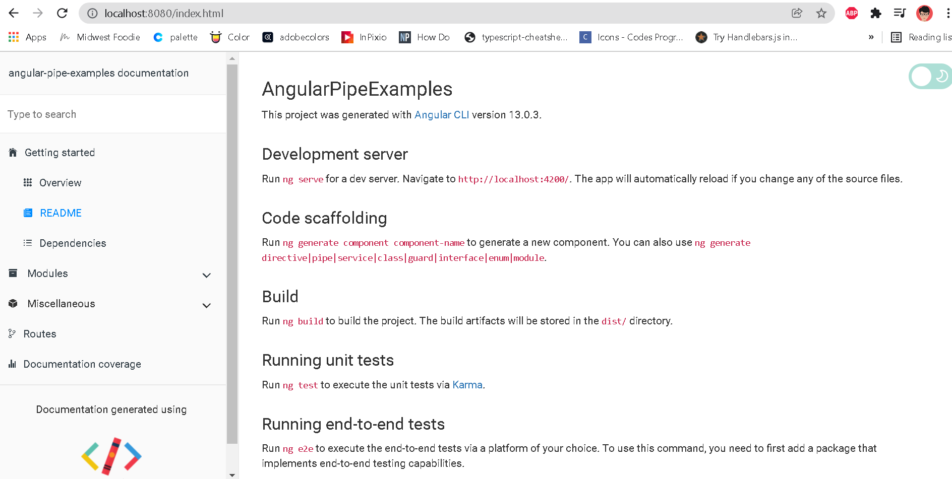 Angular documentation Generator CompoDoc