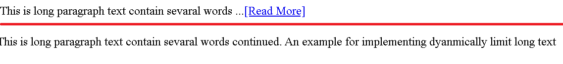 Angular Dynamically shortened long text with Show more link example