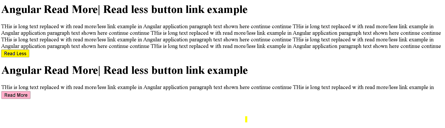 Angular Read More/less button of a long text example