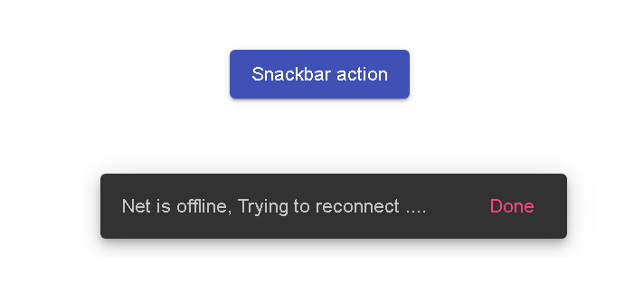 Angular material snackbar action button