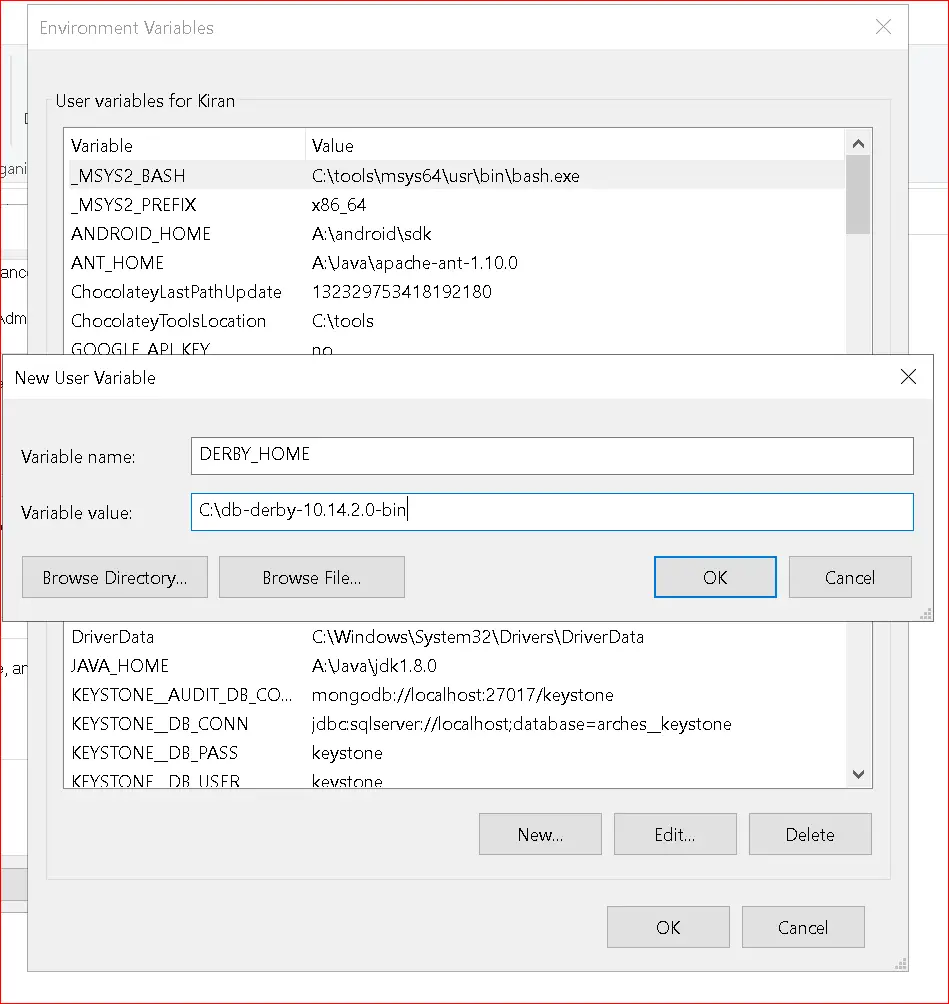 Derby installation on windows tutorials