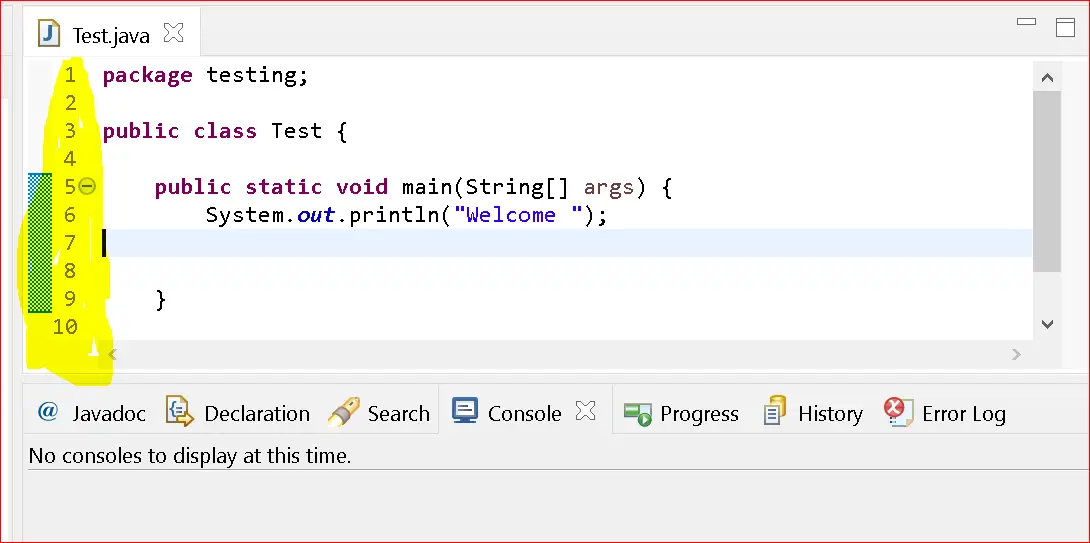 How to display line numbers in eclipse line number color