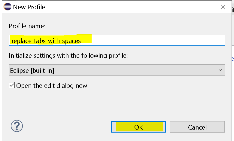eclipse settings change tabs with spaces in java