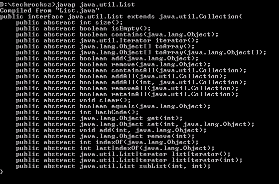 javap command in java