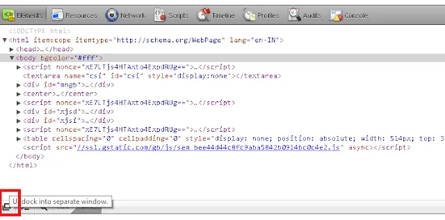 dev console safari undock inspect feature in new window