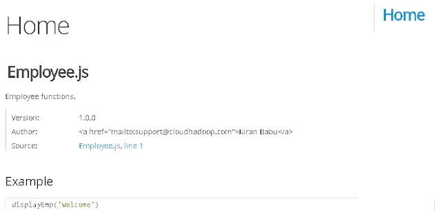 JSDoc javascript Documentation for classes