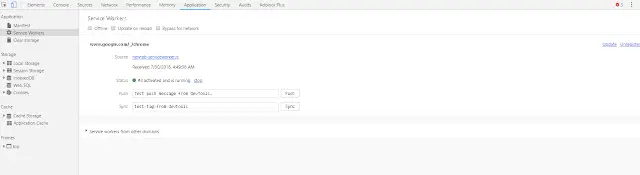 service worker debugging chrome