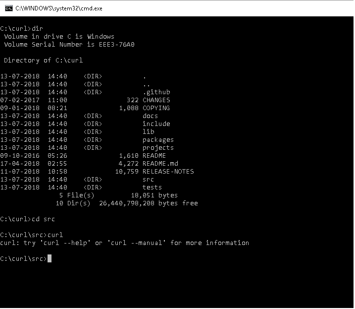 Install Curl command line tool on windows