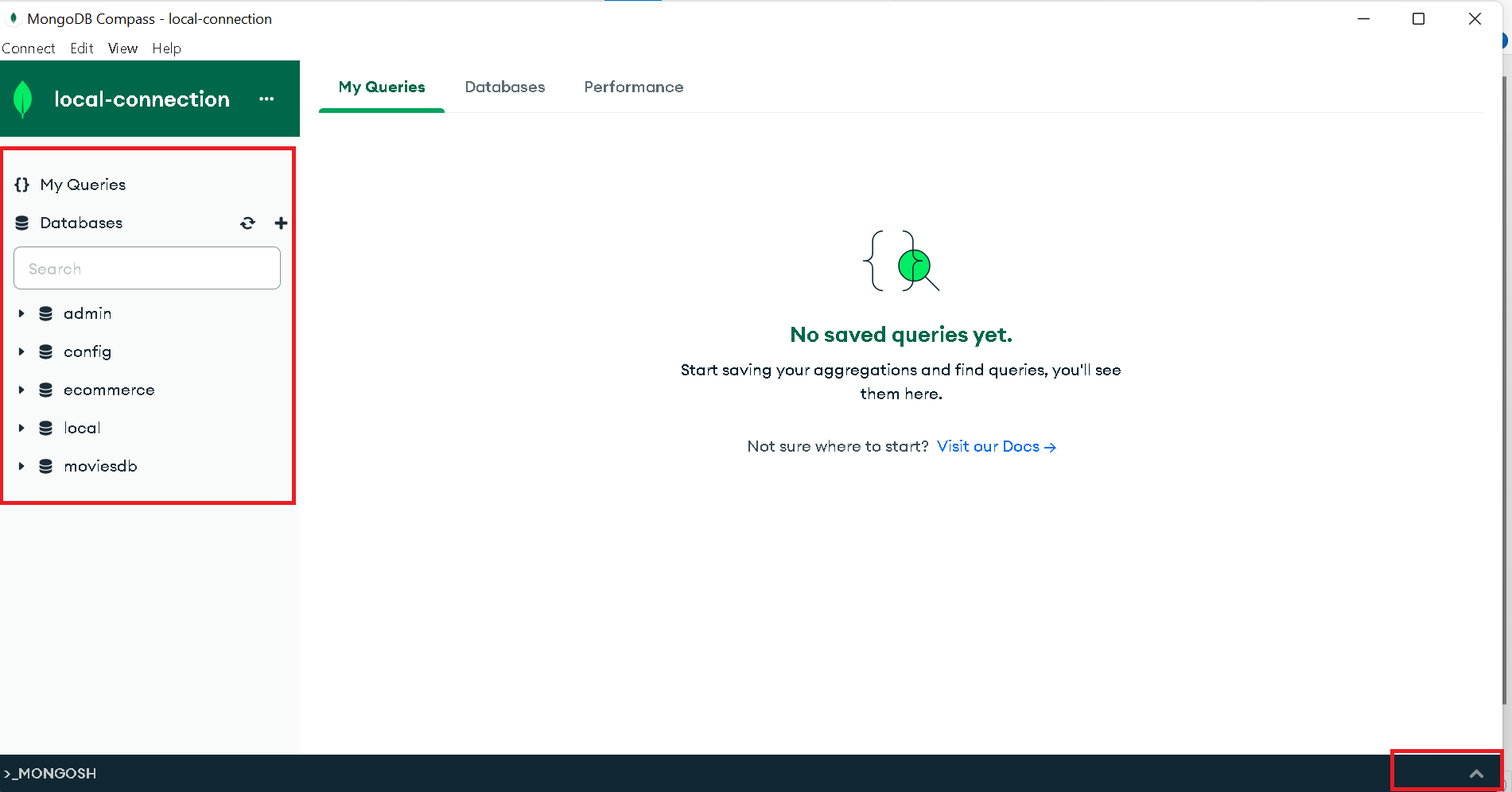 Mongodb Compass UI query database