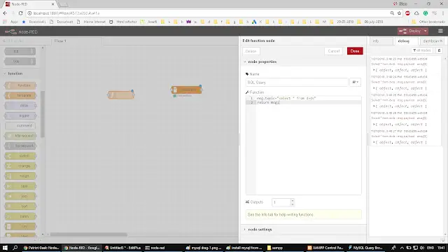 Function node - sql query
