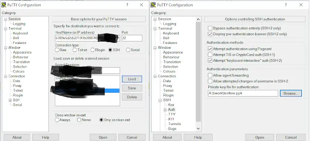 openshift ssh remote connection using putty