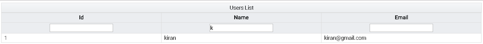 Primeng Angular Table Filter example