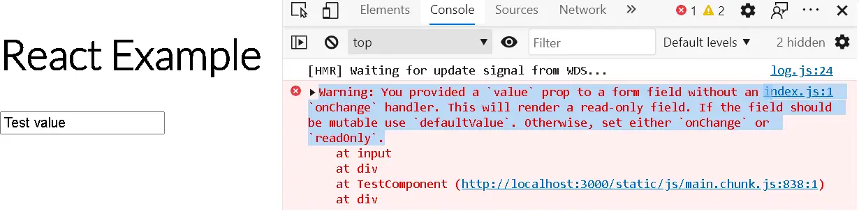 React error Fix Failed form propType: You provided a `value` prop to a form field an `onChange` handler