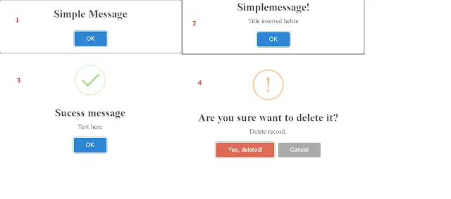 sweet alert example usage