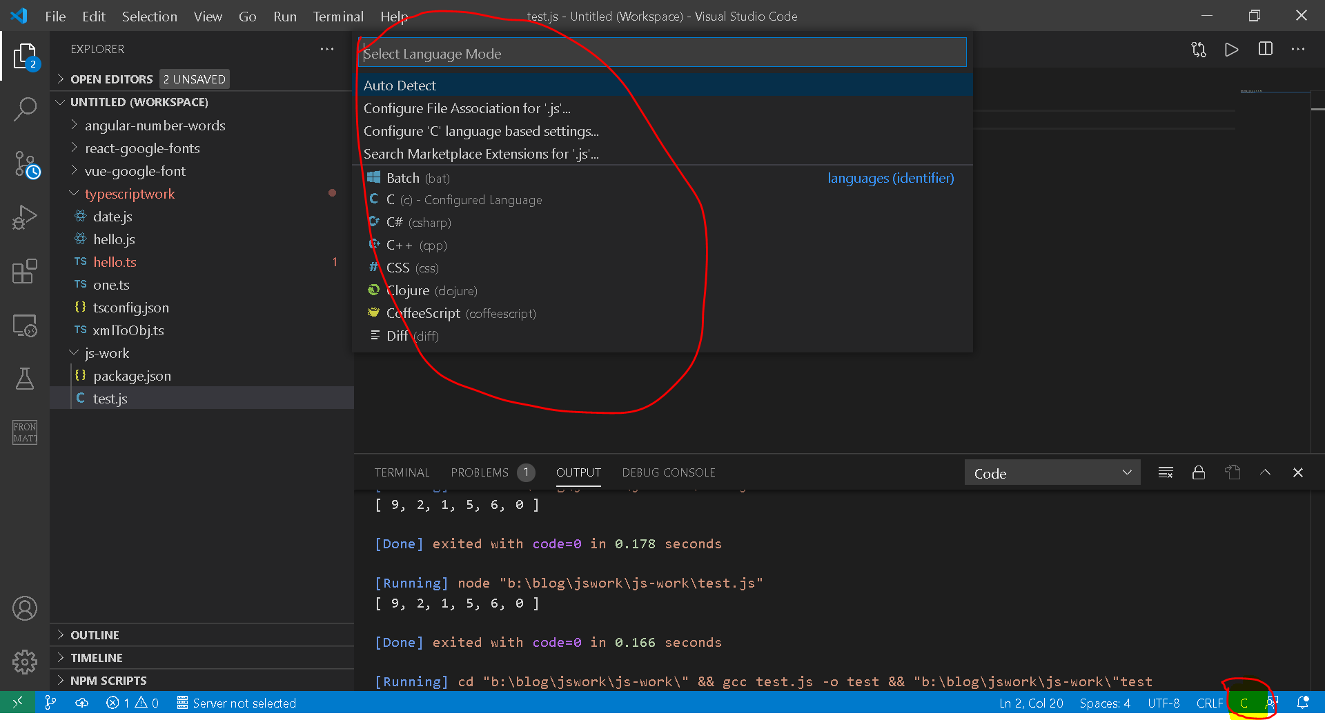 Code runner not supported or undefined vscode