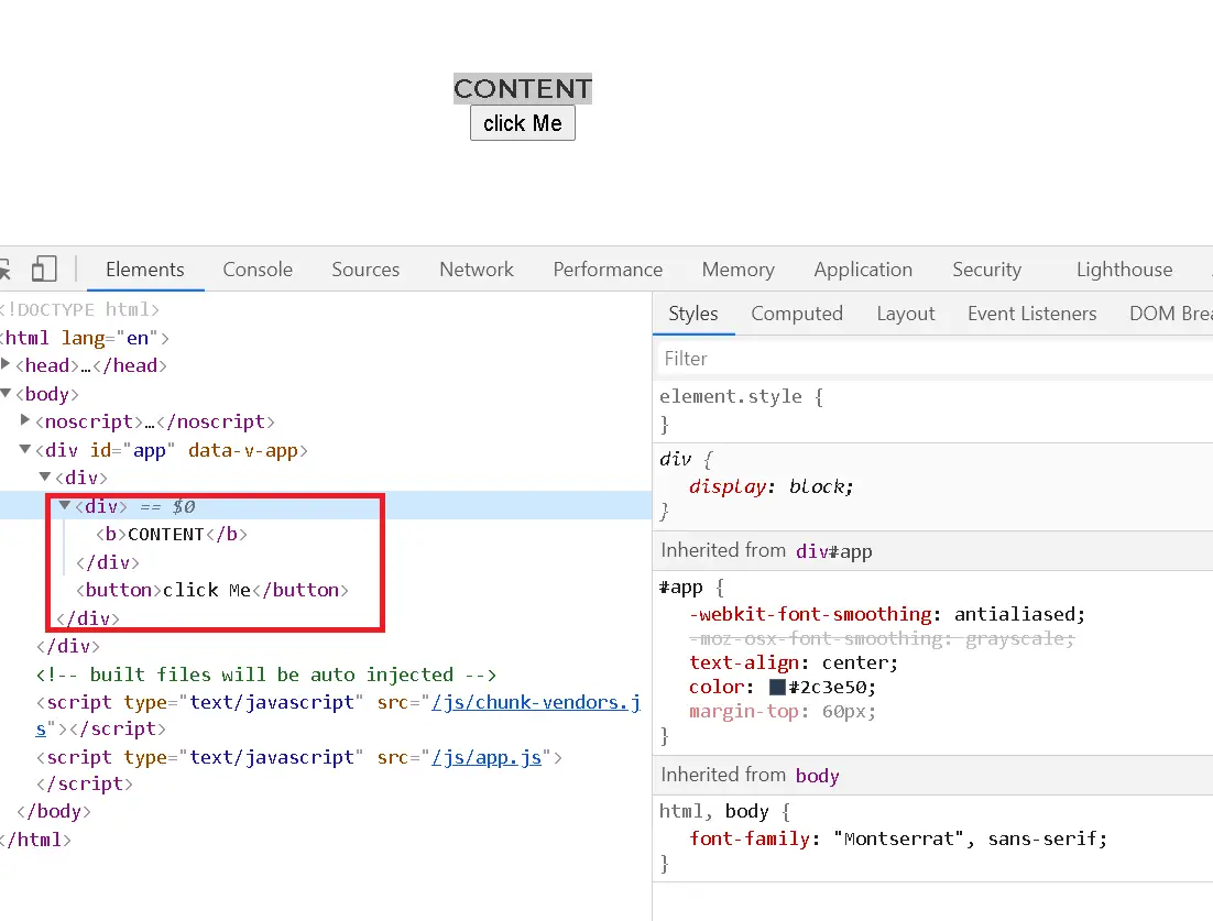 Toggle div in vuejs